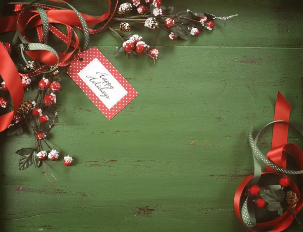 Vintage grön trä bakgrund Christmas holiday bakgrund — Stockfoto