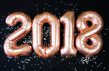 Happy 2018 altın yeni yıl balon