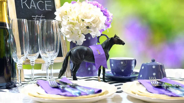 Horse racing Racing Day Luncheon table setting — Stock Photo, Image