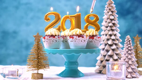 Feliz Ano Novo 2018 cupcakes — Fotografia de Stock