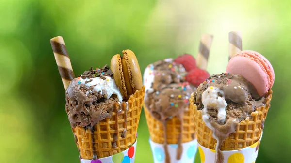 Chocolate gourmet ice creams — Stock Photo, Image