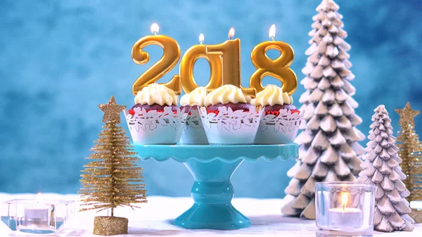 Feliz Ano Novo 2018 cupcakes — Fotografia de Stock