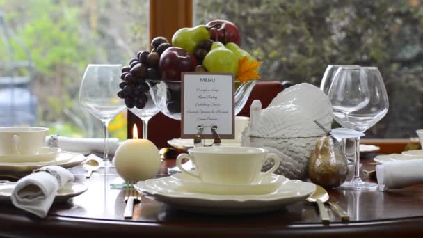 Elégante table de Thanksgiving formelle — Video