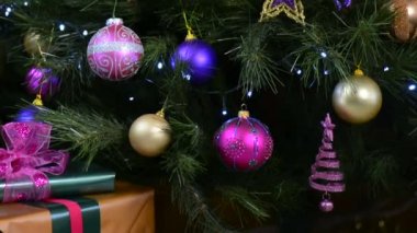 christmas tree with jewel color decorations with twinkling lights stock video - Jewel Colored Christmas Decorations christmas tree with jewel color decorations with twinkling lights stock video - Jewel Colored Christmas Decorations