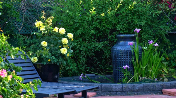 Gartengestaltung im Innenhof — Stockfoto