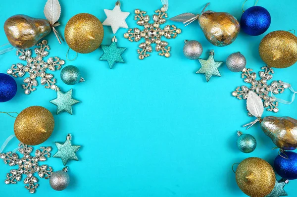 ぼかし、金と銀のクリスマスのオーバーヘッド. — ストック写真