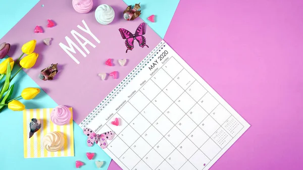 Pagina del calendario di tendenza 2020 per il mese di maggio — Foto Stock