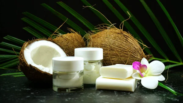 Coconut cosmetic uses for soaps, moisturisers, and coconut husk products.