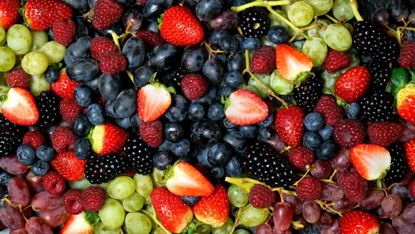 Yaz meyveleri yiyecek arka planı, tam çerçeve. — Stok fotoğraf