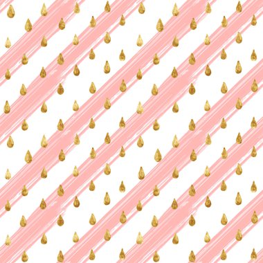 Altın glitter seamless modeli, çizgili arka plan