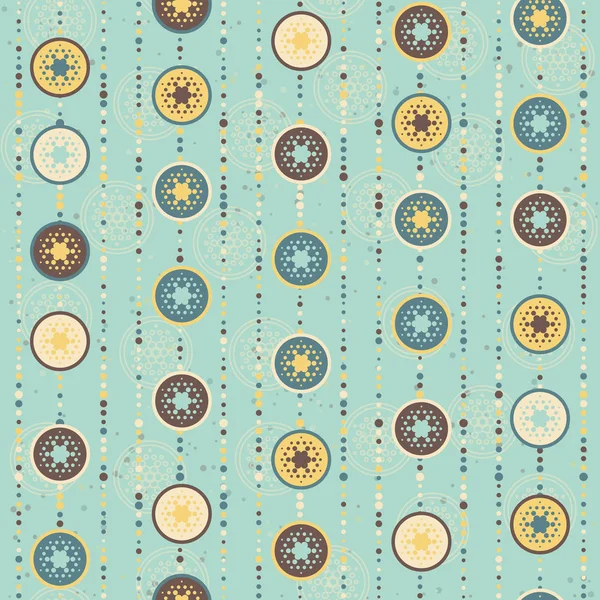 Retro Kerst patroon, cirkels en abstract star — Stockvector