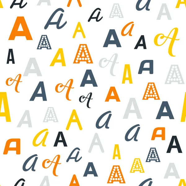 Naadloze vector patroon - verschillende letters A — Stockvector