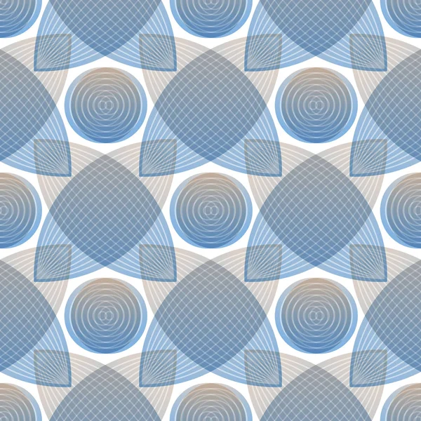 Abstraktes nahtloses blaues Muster, geometrische Formen — Stockvektor