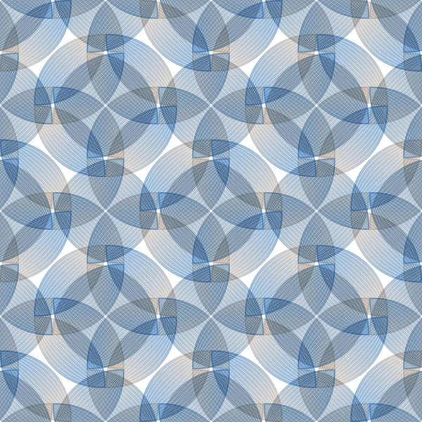 Abstrakta sömlösa blå mönster, geometriska former — Stock vektor