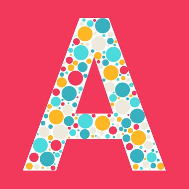 Renkli mektup ile çevrelerin bir simgesi