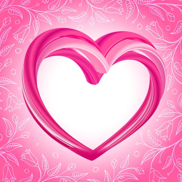 San Valentino sfondo, astratto rosa a forma di cuore — Vettoriale Stock