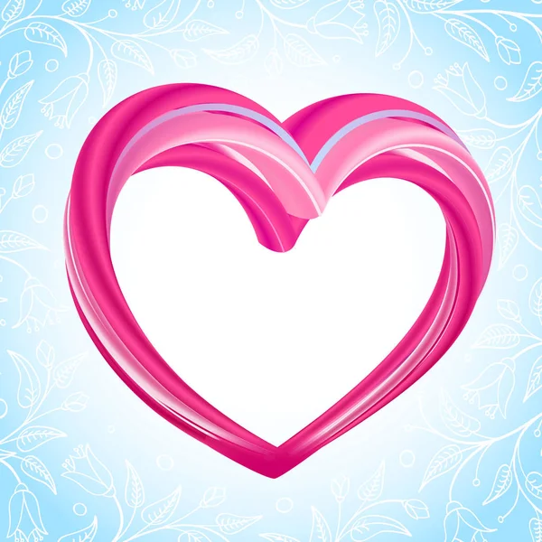 Fondo de San Valentín, forma abstracta corazón rosa — Vector de stock