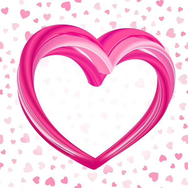 Valentines background, abstract pink heart shape — Stock Vector