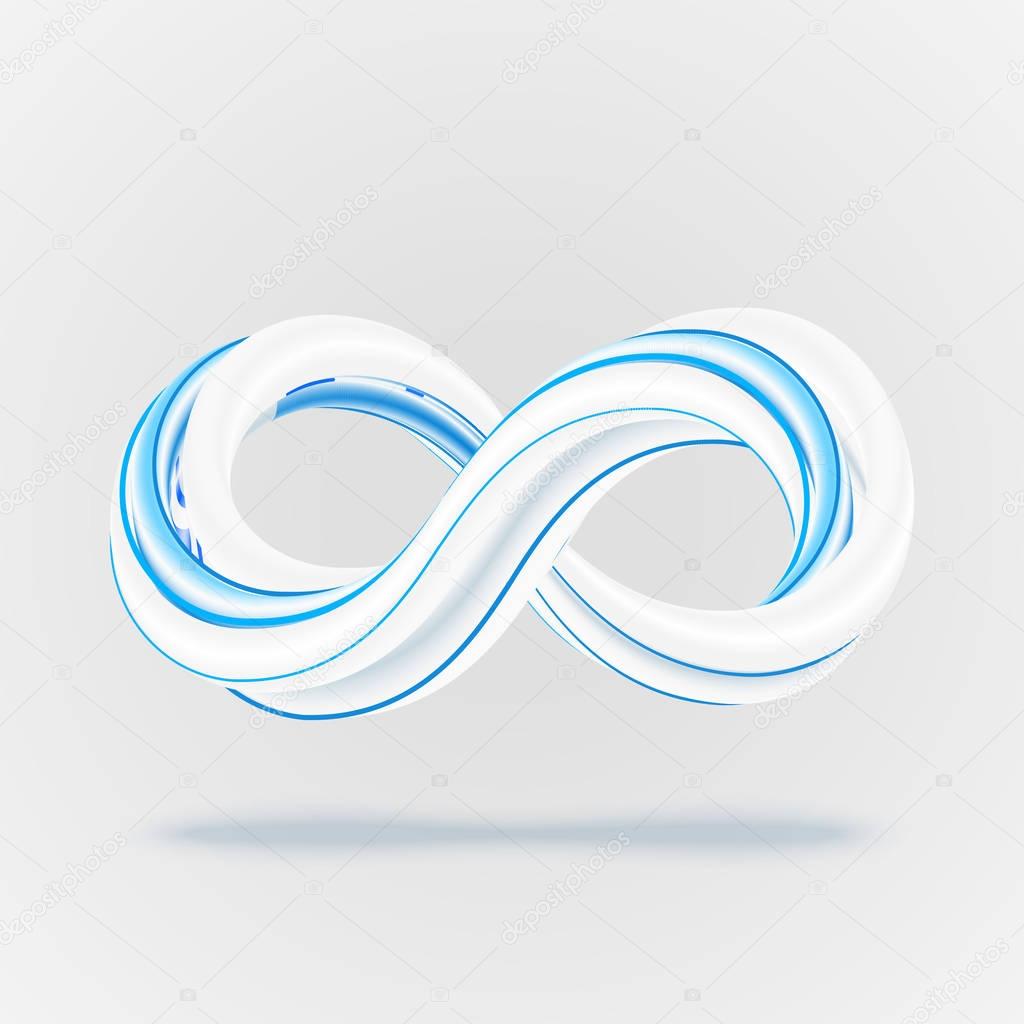 Vettoriale stockSimbolo dell'infinito 3d. Sfondo astratto di matematica .  di ©Slanapotam #138616344, image size:1024x1024