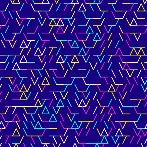 Patrón geométrico abstracto, colores neón — Vector de stock