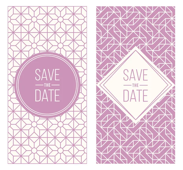 Retro invitation templates, patterned background — Stock Vector