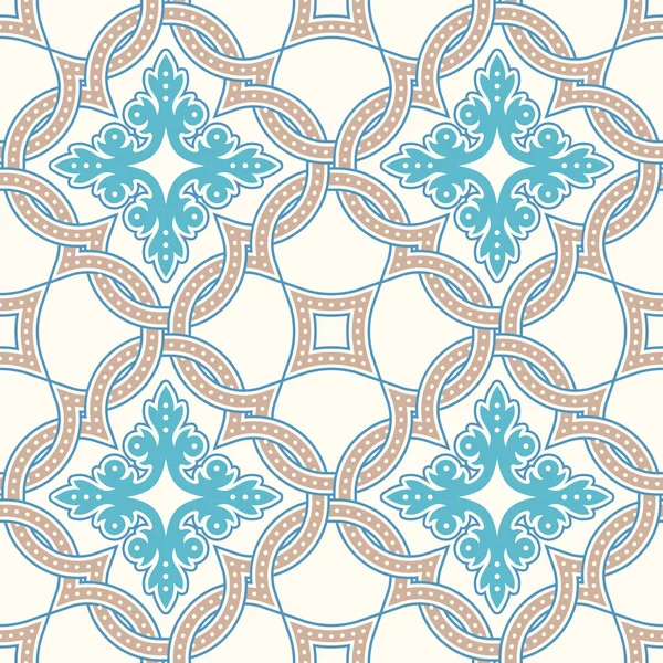 Baldosas portuguesas, Patrón vectorial Quatrefoil — Vector de stock