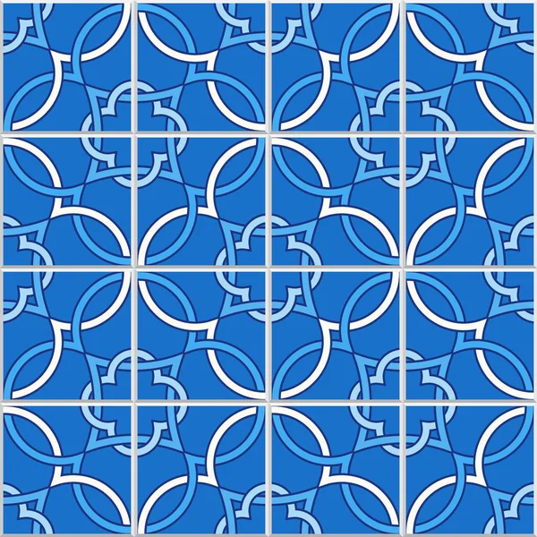 Baldosas portuguesas, Patrón vectorial Quatrefoil — Vector de stock