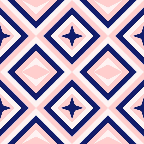Geometría abstracta en azul marino y rosa rubor — Vector de stock