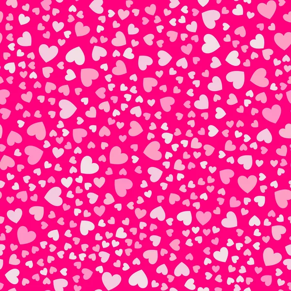 Bright pink hearts, seamless background — Stock Vector