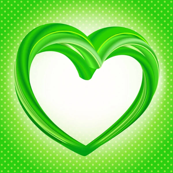 Cuore verde realistico - eco, bio, vegano, naturale — Vettoriale Stock