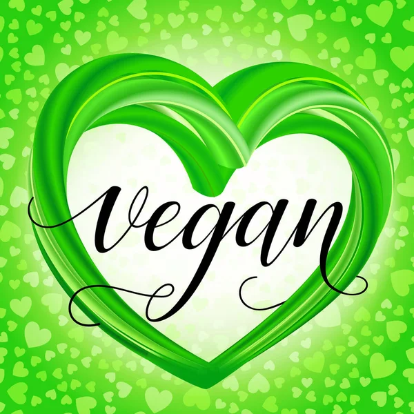 Realistické zelené srdce - eco, bio, vegan, přírodní — Stockový vektor