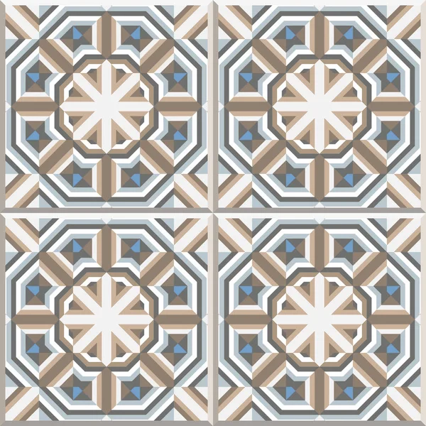 Portuguese floor tiles design, seamless pattern — Stock Vector