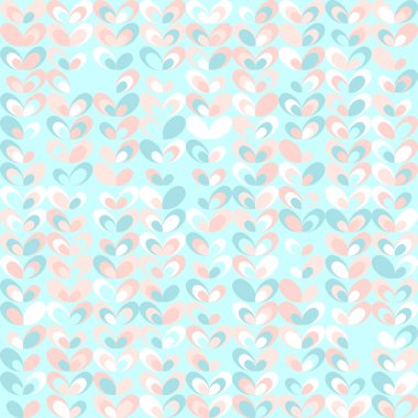 Orta yüzyıl retro desen, nane Pembe çiçek