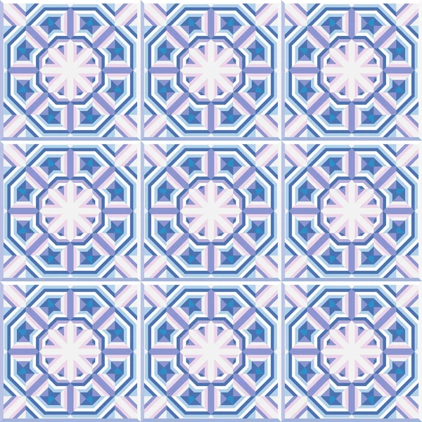 Portuguese floor tiles design, seamless pattern — Stock Vector