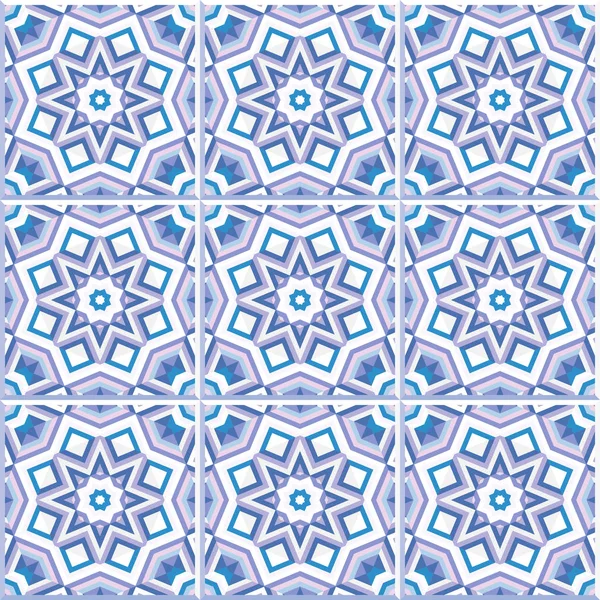 Portuguese floor tiles design, seamless pattern — Stock Vector