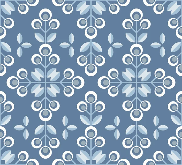 Scandinavian floral background, mid century wallpaper, seamless pattern, — Stock Vector