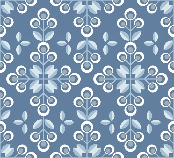 Fond floral scandinave, papier peint du milieu du siècle, motif sans couture , — Image vectorielle