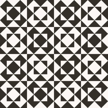 Siyah ve beyaz soyut geometrik yorgan desen