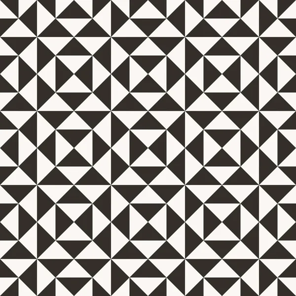 Zwart-wit abstracte geometrische quilt patroon — Stockvector