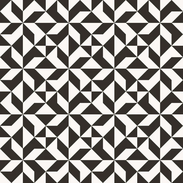 Svart och vitt abstrakt geometrisk quilt mönster — Stock vektor