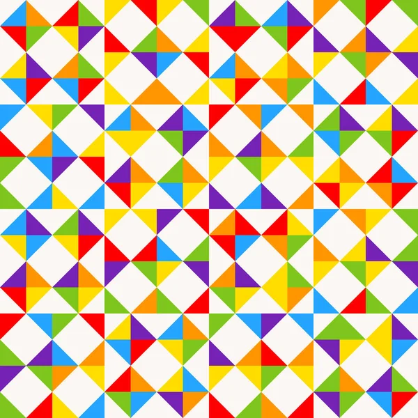 Azulejos de mosaico arco iris, fondo geométrico abstracto, patrón de vector sin costuras . — Vector de stock