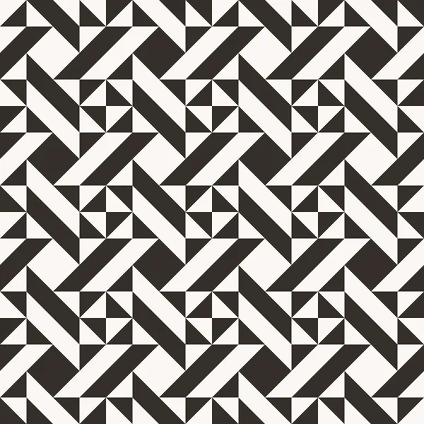 黒と白の幾何学的抽象のキルト パターン — ストックベクタ