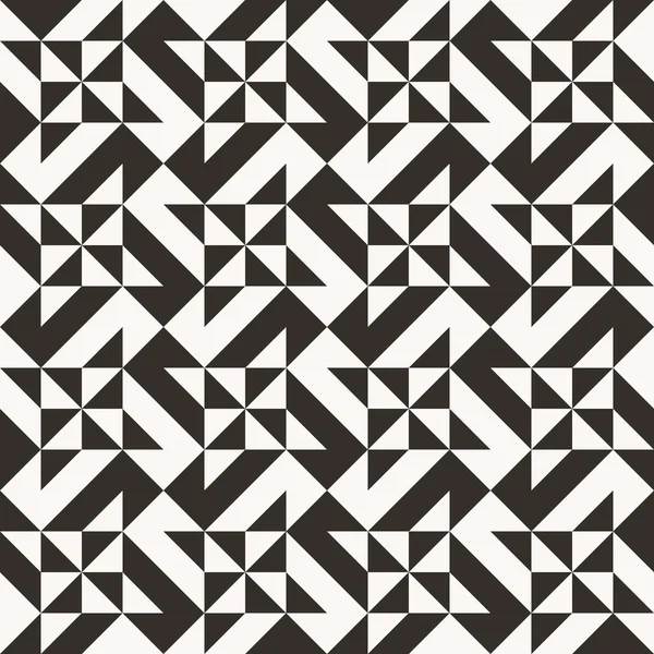 黒と白の幾何学的抽象のキルト パターン — ストックベクタ