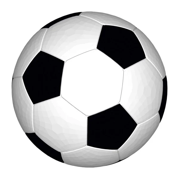 Pelota de fútbol ilustración vector blanco y negro — Vector de stock