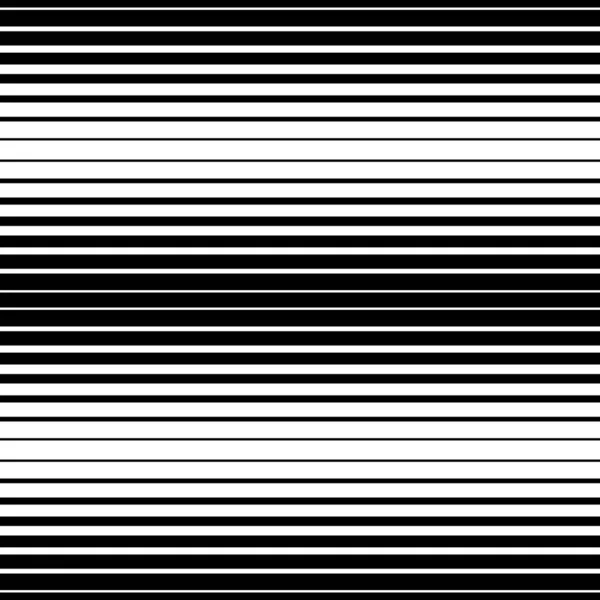 Eenvoudig gestreept patroon, zwart-wit, horizontaal — Stockvector