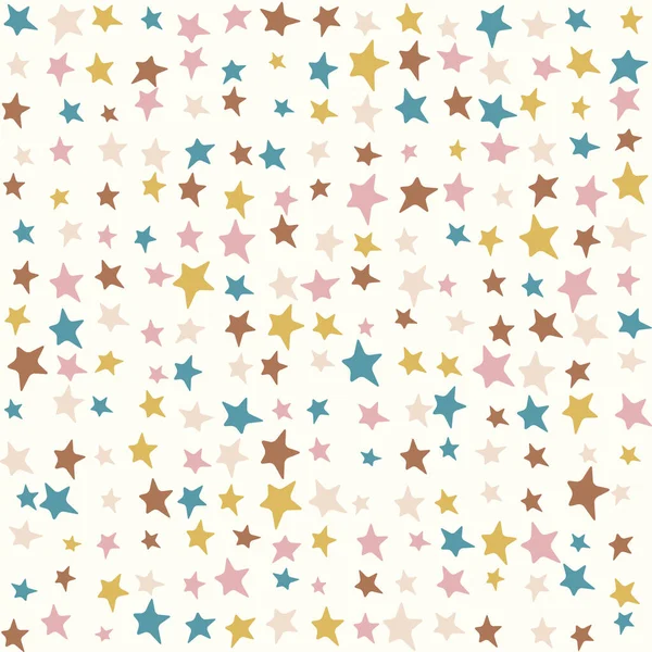 Multicolor Stars Kids Pattern Random Pastel Colors Cute Kids Background — Stock Vector
