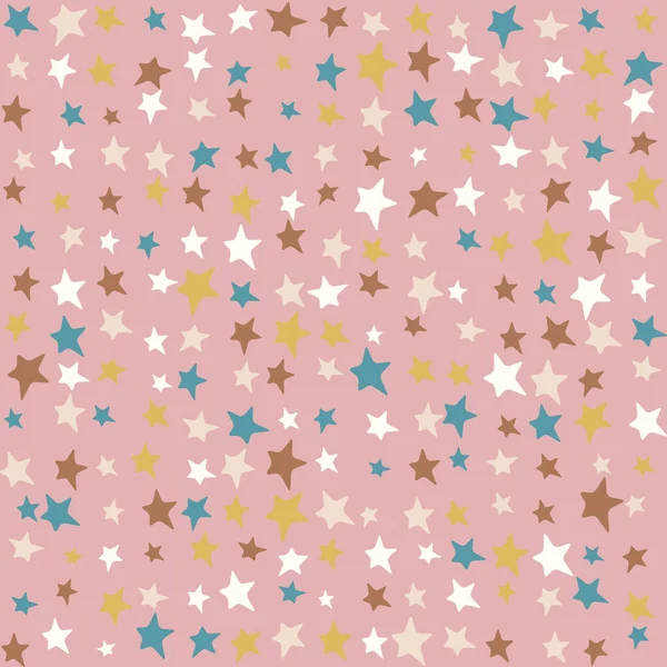 Многоцветные Звезды Детский Рисунок Случайные Цвета Милый Детский Фон Бесшовный — стоковый вектор