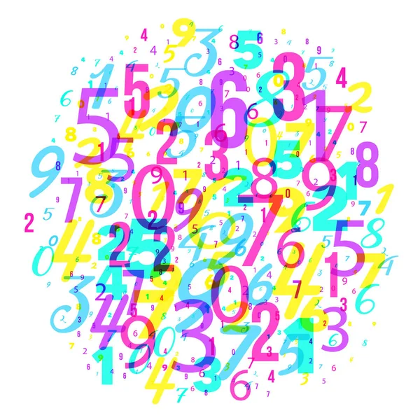 Mathematics Background Different Numbers Random Pattern Colorful School Pattern Children — Stock Vector