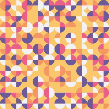 Soyut geometrik arka plan, rastgele boyama. Dikişsiz vektör deseni. Renkli mozaik illüstrasyon. Ambalaj kağıdı, duvar kağıdı, kumaş tasarımı, web arka plan veya teknoloji arka plan için mükemmel.