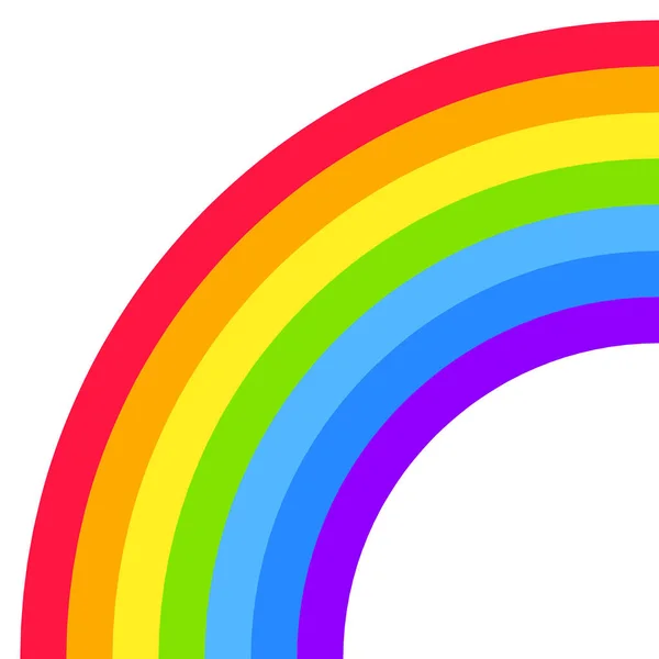 Rainbow Halv Båge Form Fjärdedel Cirkel Ljusa Spektrum Färger Färgglada — Stock vektor